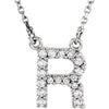 14K White Gold Initial A Diamond Pendant Necklace â€“ 1/8 CTW