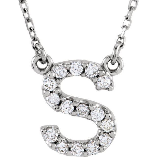 1/10 CTW Natural Diamond Round Initial J Necklace in 14K Gold