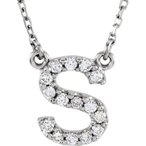 1/10 CTW Natural Diamond Round Initial J Necklace in 14K Gold