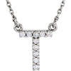 14K White Gold Initial A Diamond Pendant Necklace â€“ 1/8 CTW