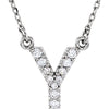 14K White Gold Initial A Diamond Pendant Necklace â€“ 1/8 CTW