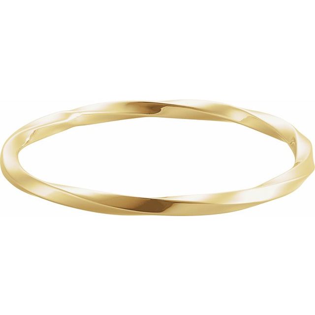 14K Yellow Gold, 7.5 Inch Twisted Bangle Bracelet – Elegant Design