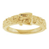 14K Gold Victorian-Style Belt Buckle Ring - Polished Design