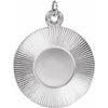 Engravable 14K White Gold Round Pendant - Polished 21.4x15 mm