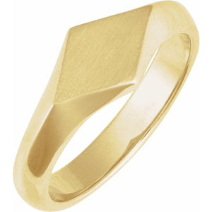 14K Gold Geometric Signet Ring