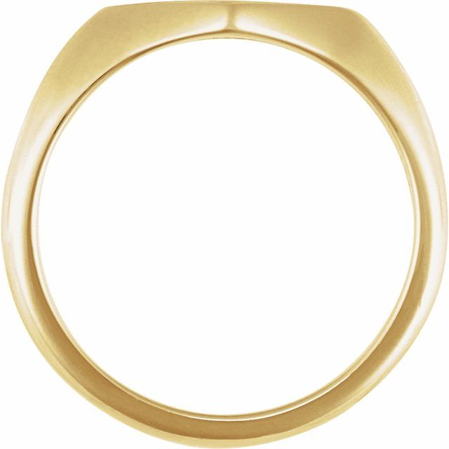 14K Yellow Gold Geometric Design Signet Ring – Modern Elegance