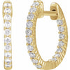 14K Gold 1/2 CTW Natural Diamond 19.3 mm Hinged Hoop Earring