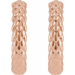 14K Yellow Gold 20.5 mm Polished Hoop Earrings - Elegant Design