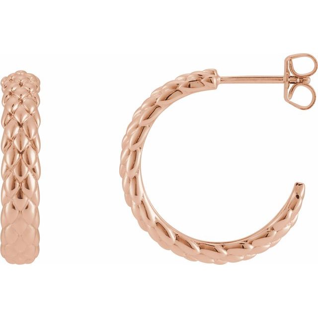 Scale Hoop Earrings Crafted in 14K Gold