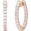 14K Gold 1/2 CTW Natural Diamond 19.3 mm Hinged Hoop Earring