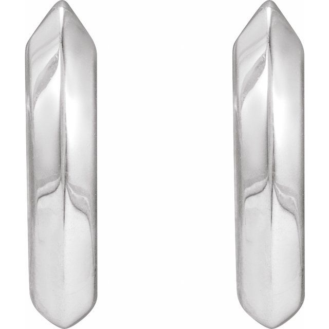 Platinum 10 mm Knife-Edge Hoop Earring - Modern Elegance