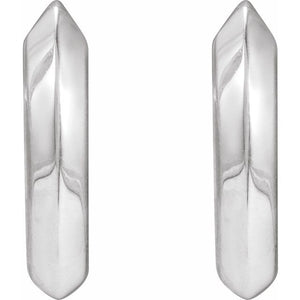 Platinum 10 mm Knife-Edge Hoop Earring - Modern Elegance
