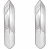 Platinum 10 mm Knife-Edge Hoop Earring - Modern Elegance