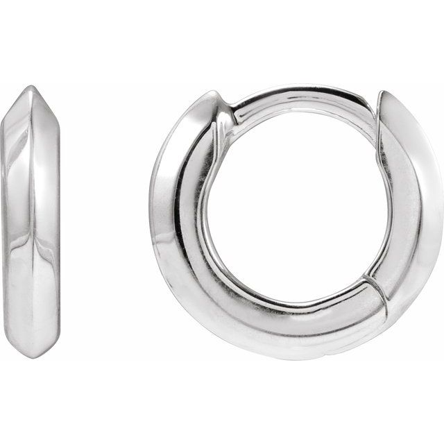 Platinum 10 mm Knife-Edge Hoop Earring - Modern Elegance