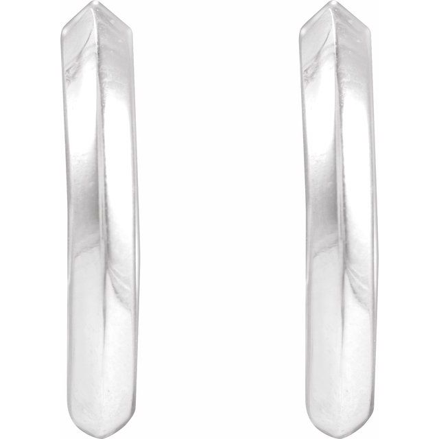 Platinum 10 mm Knife-Edge Hoop Earring - Modern Elegance