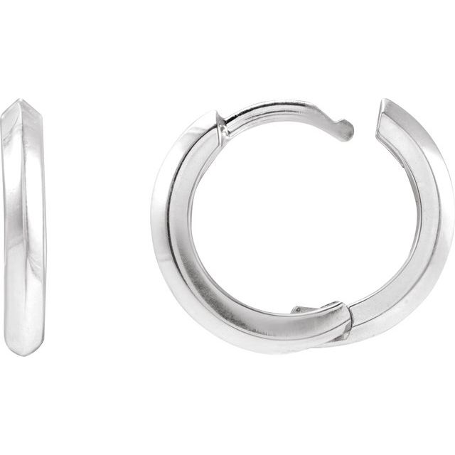 Platinum 10 mm Knife-Edge Hoop Earring - Modern Elegance