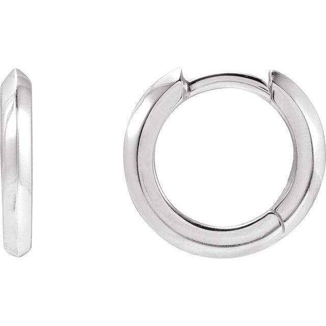 Platinum 10 mm Knife-Edge Hoop Earring - Modern Elegance