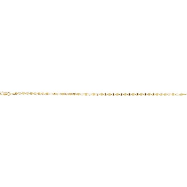 14K Yellow Gold 2.7 mm Polished Mirror Chain - Elegant 7 1/2" Bracelet