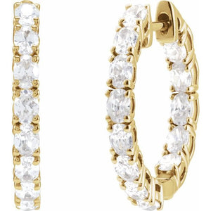 14K Yellow Gold 2 5/8 CTW Natural Diamond Inside-Outside Hoop Earrings