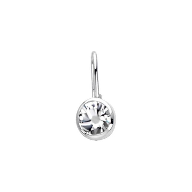 Sterling Silver Imitation Diamond Hook Charm/Pendant