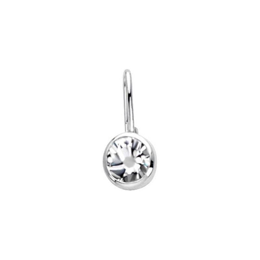 Imitation Diamond Hook Charm Pendant in Sterling Silver