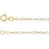 14K Yellow Gold, 2 mm Turquoise Enamel Bead Adjustable Chain - 6-7 inches