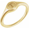 14K Gold Engravable Round Signet Ring 6.9x6.9 mm