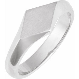 14K Gold Geometric Signet Ring