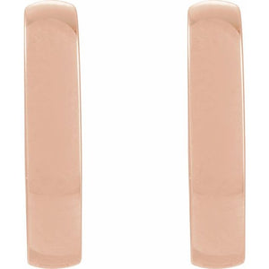 Platinum 20 mm Elongated Domed Hoop Earring – Modern Elegance