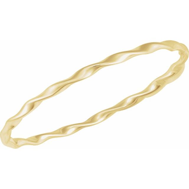 14K Yellow Gold 7x5 mm Twisted Bangle Bracelet - Elegant Design