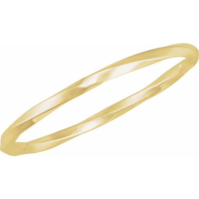 14K Yellow Gold, 7.5 Inch Twisted Bangle Bracelet – Elegant Design