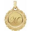 Engravable 14K White Gold Scroll Pendant - Polished Finish