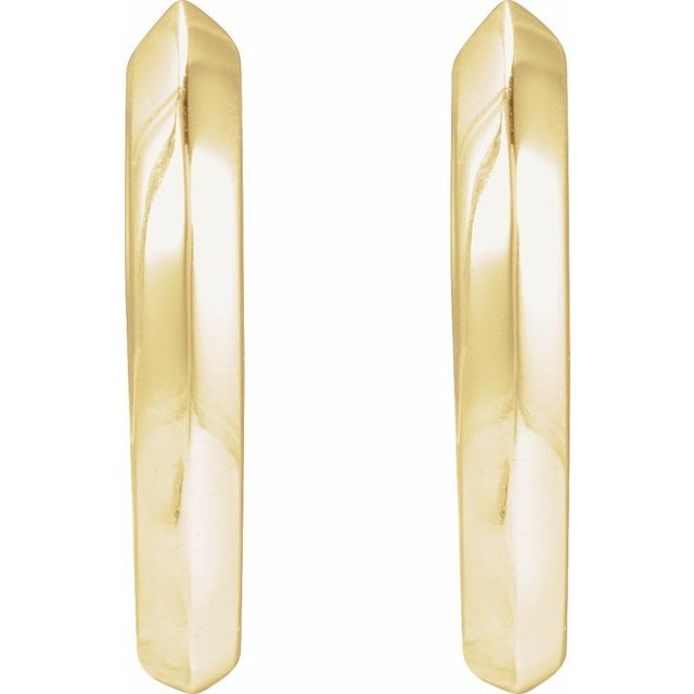 Platinum 10 mm Knife-Edge Hoop Earring - Modern Elegance