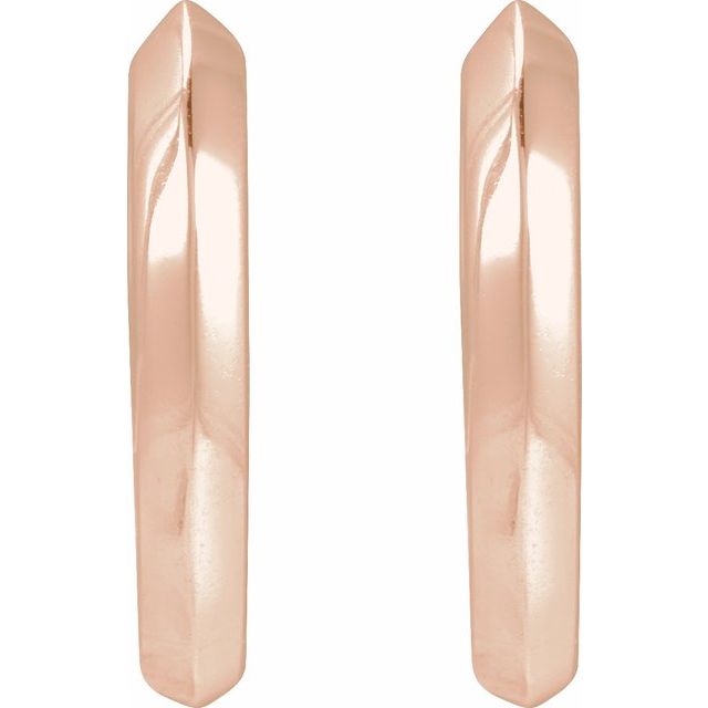 Platinum 10 mm Knife-Edge Hoop Earring - Modern Elegance