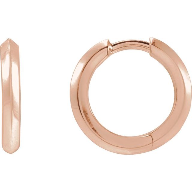 Platinum Knife Edge Hinged Hoop Earring