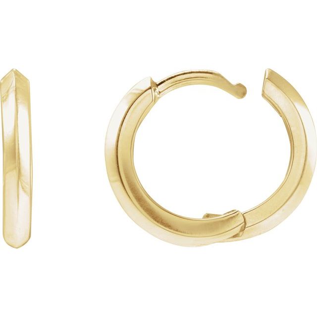 Platinum 10 mm Knife-Edge Hoop Earring - Modern Elegance