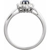 14K Yellow Gold Lab-Grown Blue Sapphire & Diamond Accent Ring