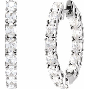 14K Yellow Gold 2 5/8 CTW Natural Diamond Inside-Outside Hoop Earrings