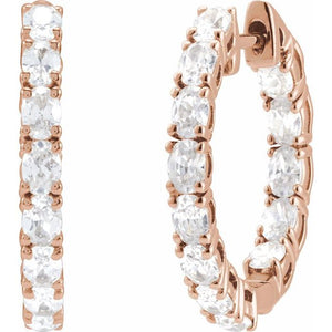 14K Yellow Gold 2 5/8 CTW Natural Diamond Inside-Outside Hoop Earrings