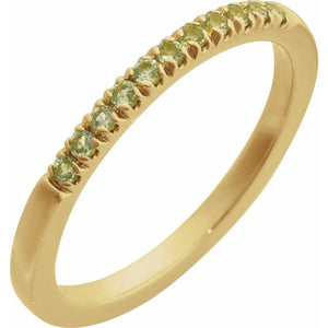 14K Rose Gold Natural Pink Tourmaline Stackable Ring