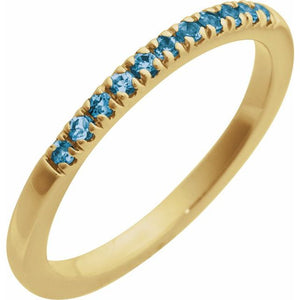 Natural Gemstone Stackable Ring in 14K Gold, 10K Gold & Sterling Silver