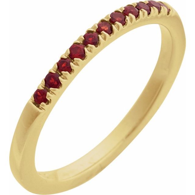 Natural Pink Tourmaline Stackable Ring with Gemstone Options in 14K Gold & Silver