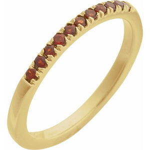 14K Rose Gold Natural Pink Tourmaline Stackable Ring