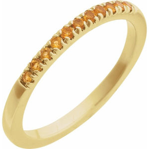 14K Rose Gold Natural Pink Tourmaline Stackable Ring
