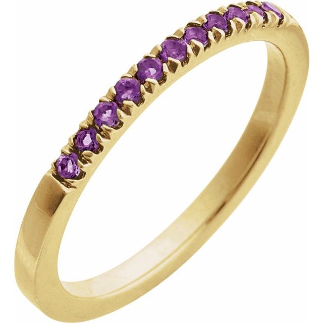 14K Rose Gold Natural Pink Tourmaline Stackable Ring