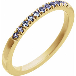 14K Rose Gold Natural Pink Tourmaline Stackable Ring
