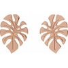 14K White Gold Monstera Leaf Stud Earrings â€“ Elegant Design