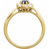 14K Yellow Gold Lab-Grown Blue Sapphire & Diamond Accent Ring