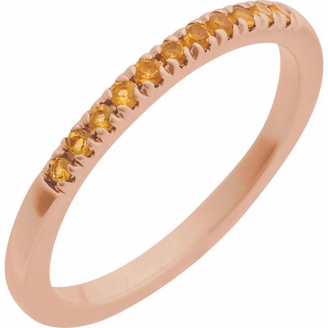14K Rose Gold Natural Pink Tourmaline Stackable Ring