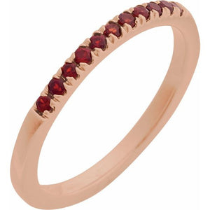 Natural Pink Tourmaline Stackable Ring Crafted in 14K Gold & Silver